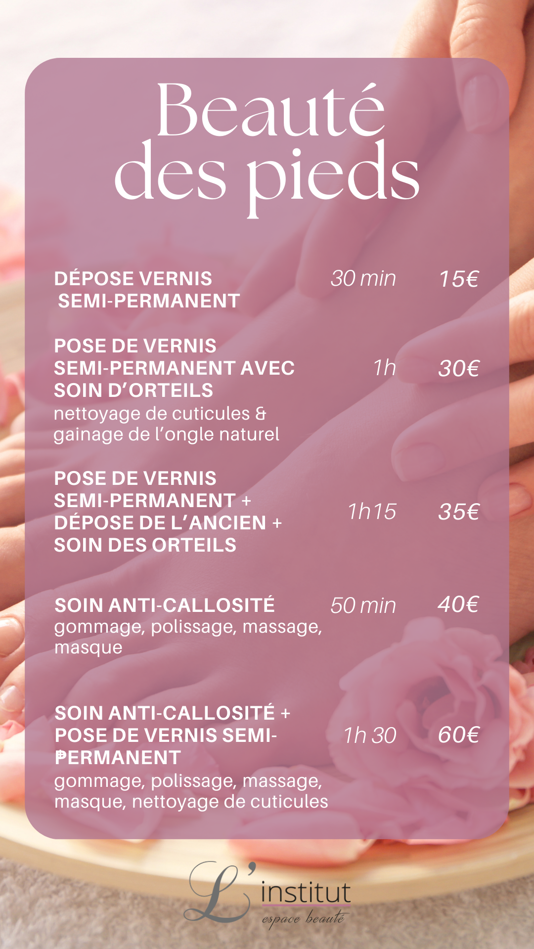 Tarifs institut de beauté — slide 13